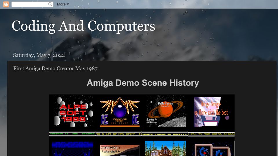 Screenshot of coding-and-computers.blogspot.com: Our Amiga Demo-Creator Turns 36 Years