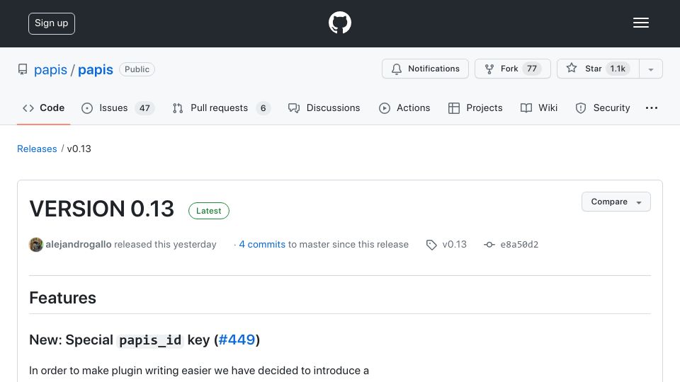 Screenshot of github.com: Papis: A CLI document and bibliography manager