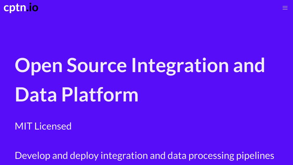 Screenshot of cptn.io: Show HN: Cptn.io – open-source integration platform