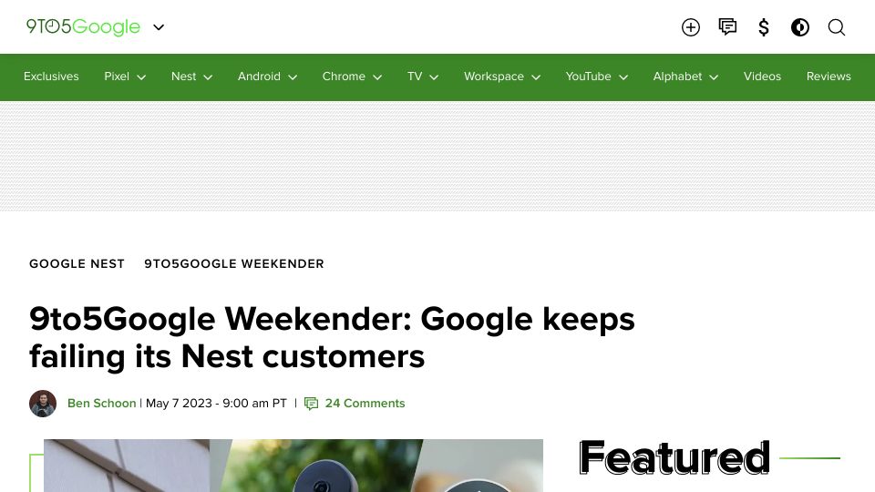Screenshot of 9to5google.com: Google keeps failing its Nest customers