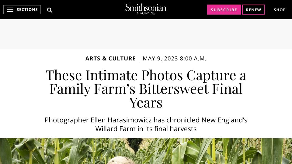 Screenshot of smithsonianmag.com: The last days of a 350-year-old family farm