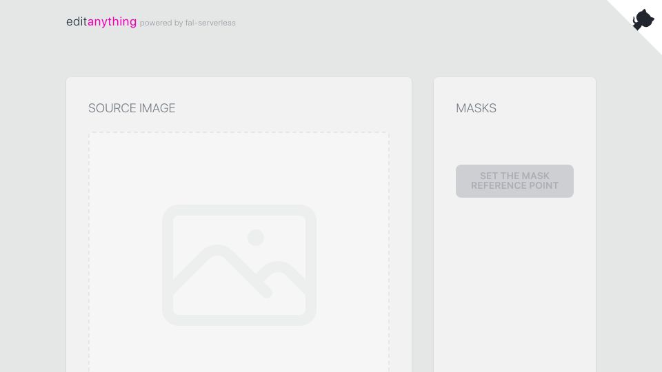 Screenshot of editanything.ai: Segment anything and Stable Diffusion showcase app