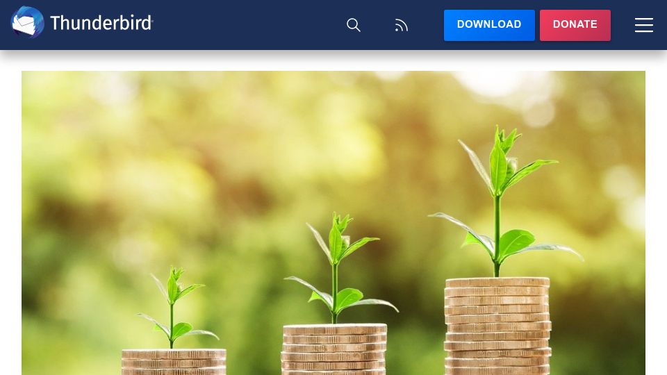 Screenshot of blog.thunderbird.net: Thunderbird Is Thriving: Our 2022 Financial Report