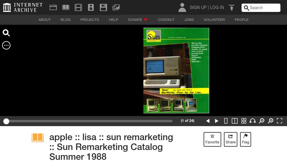 Screenshot of archive.org: Sun Remarketing Catalog Summer 1988