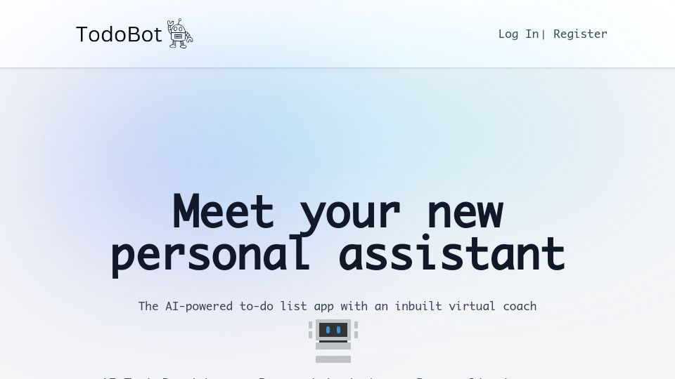 Screenshot of todobot.ai: Show HN: TodoBot is an AI coach that helps you write a better todo list