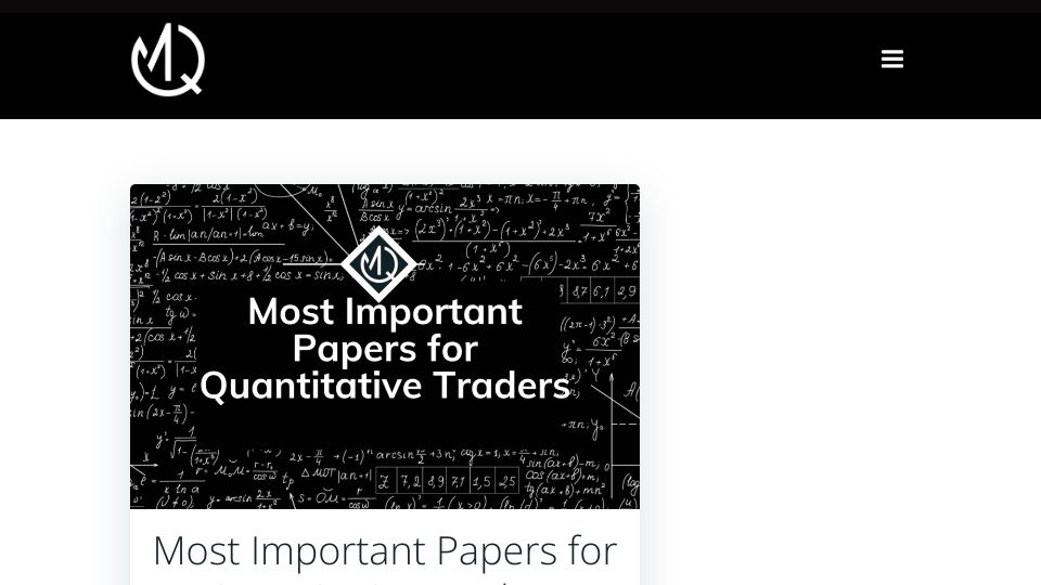 Screenshot of qmr.ai: Most important papers for quantitative traders