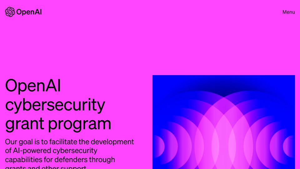 Screenshot of openai.com: OpenAI Cybersecurity Grant Program