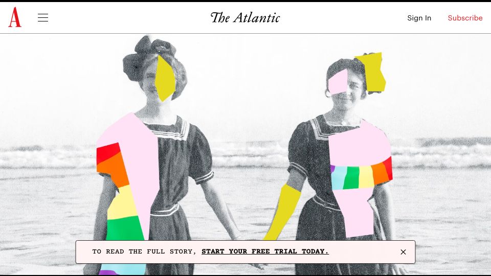Screenshot of theatlantic.com: What If Friendship, Not Marriage, Was at the Center of Life?