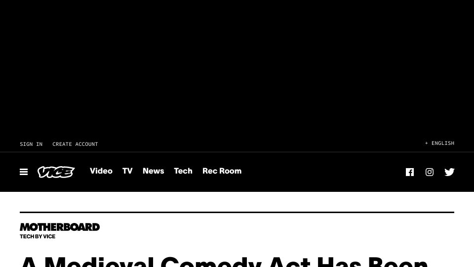 Screenshot of vice.com: A medieval comedy act has been discovered in first-ever find, researcher says