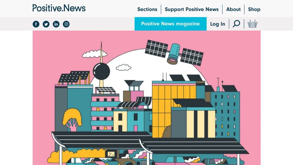 Screenshot of positive.news: Solar will soon eclipse other forms of energy generation