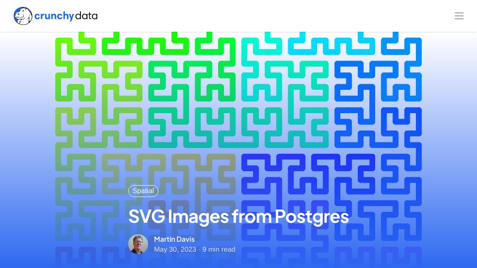 Screenshot of crunchydata.com: SVG Images from Postgres