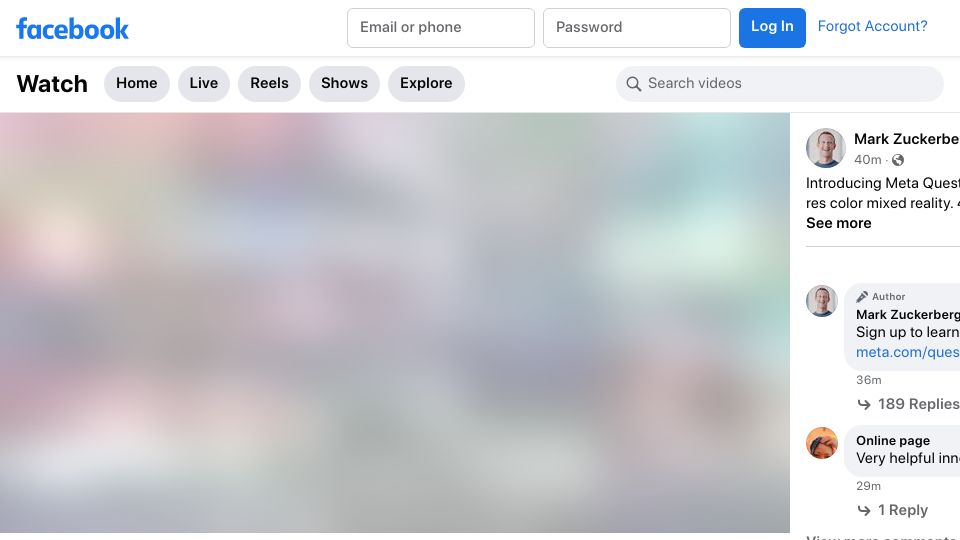 Screenshot of facebook.com: Introducing Meta Quest 3