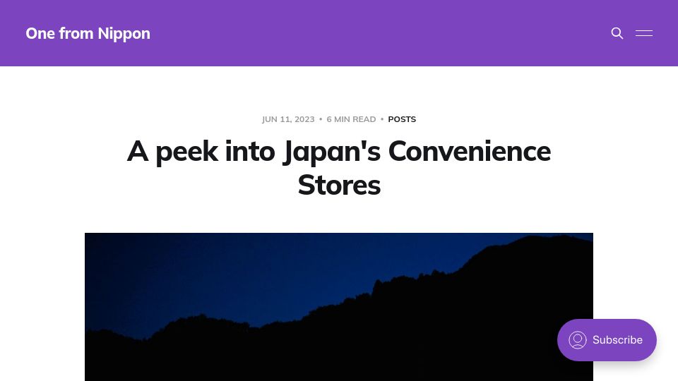 Screenshot of one-from-nippon.ghost.io: A peek into Japan's convenience stores
