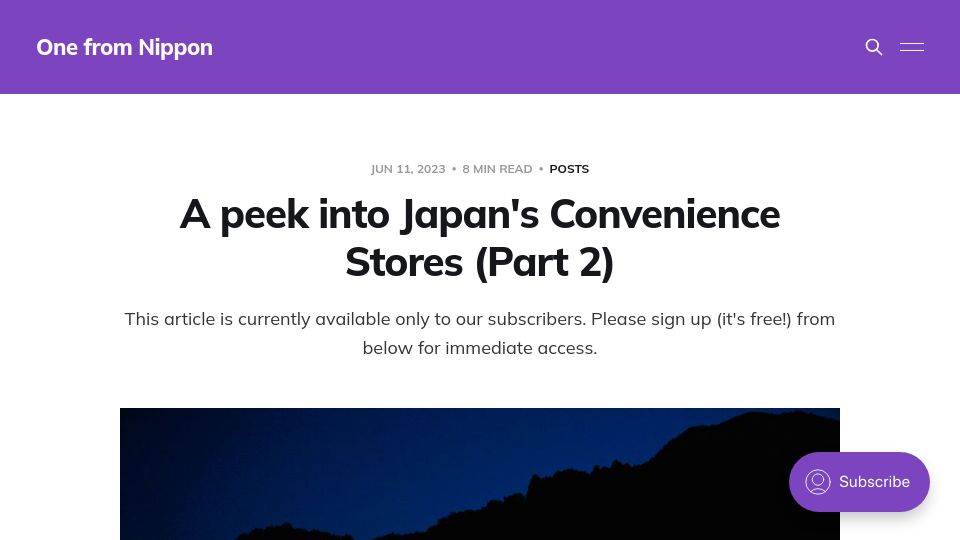 Screenshot of one-from-nippon.ghost.io: A peek into Japan's convenience stores (Part 2)