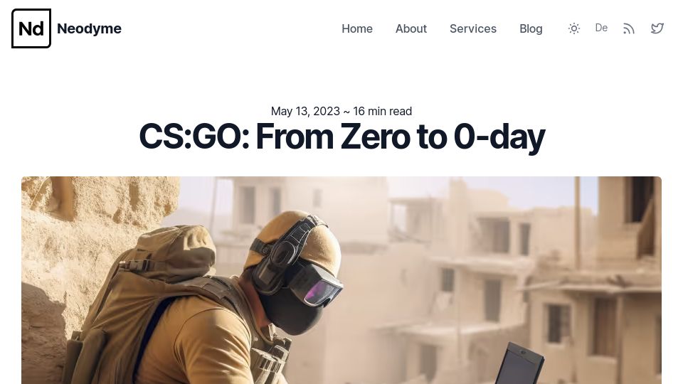 Screenshot of neodyme.io: CS:GO: From Zero to 0-Day