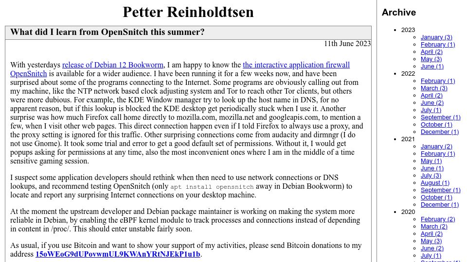 Screenshot of people.skolelinux.org: What did I learn from OpenSnitch this summer?