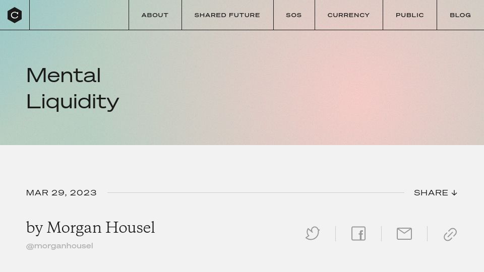 Screenshot of collabfund.com: Mental Liquidity