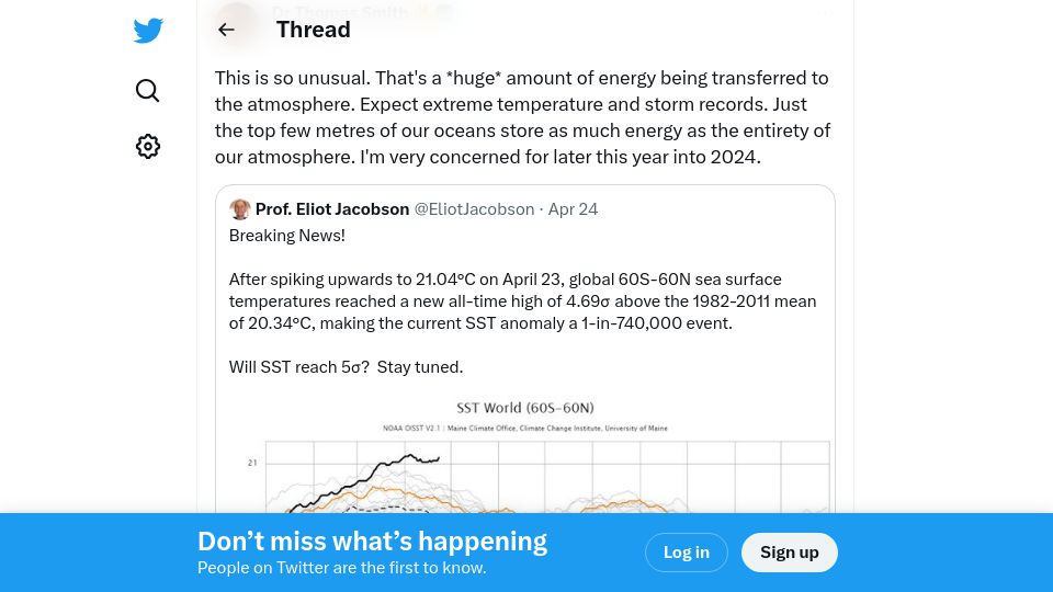 Screenshot of twitter.com: That's a *huge* amount of energy being transferred to the atmosphere