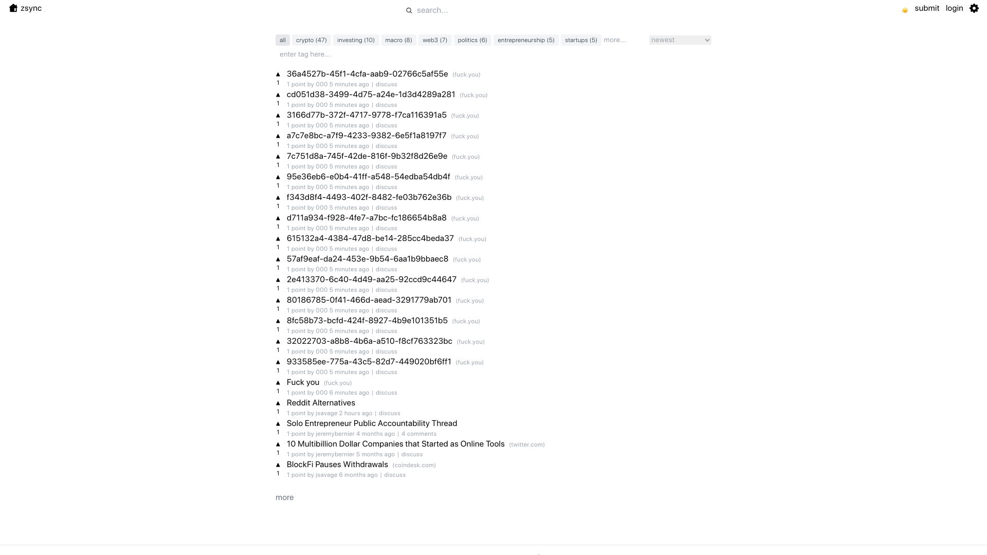 Screenshot of zsync.xyz: Show HN: Zsync, a Reddit Alternative with the Goal to Reward Quality Comments