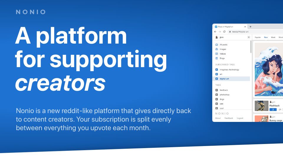 Screenshot of non.io: Show HN: Non.io, a Reddit-like platform Ive been working on for the last 4 years
