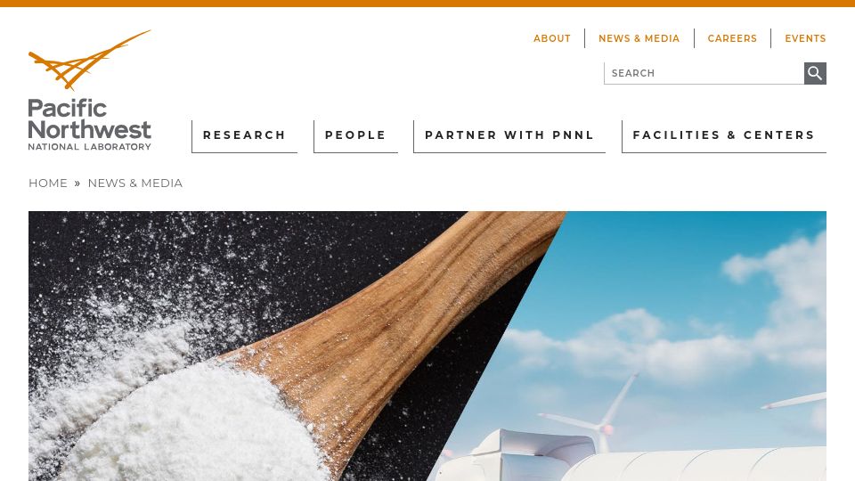 Screenshot of pnnl.gov: A Baking Soda Solution for Clean Hydrogen Storage