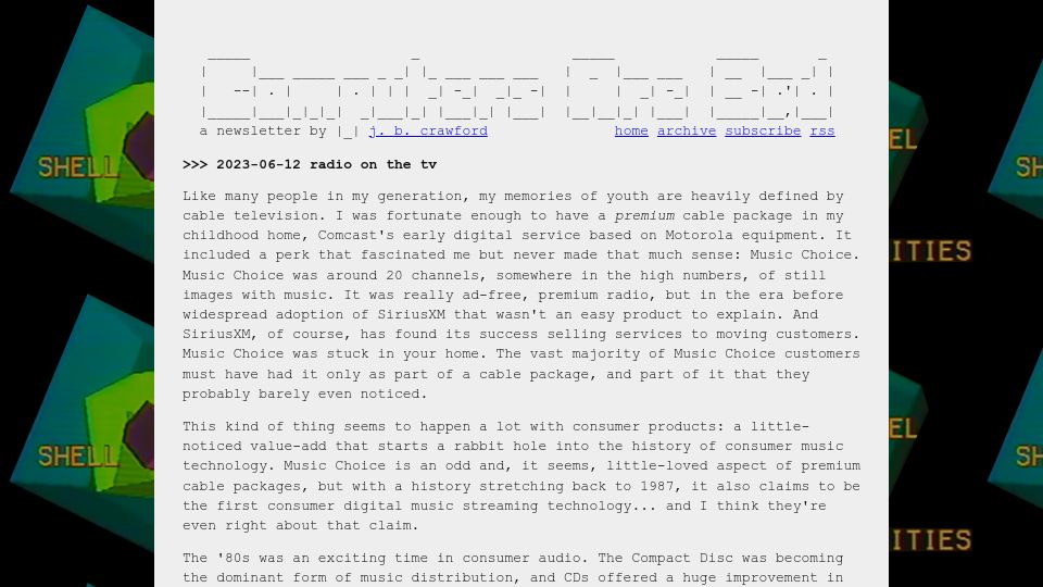 Screenshot of computer.rip: Radio on the TV