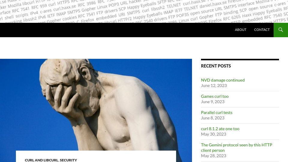 Screenshot of daniel.haxx.se: NVD Damage Continued