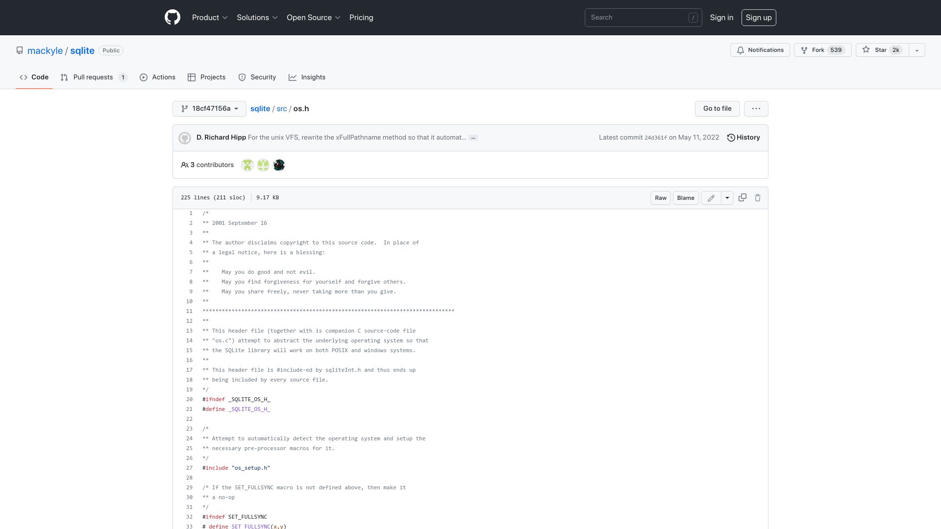 Screenshot of github.com: Why sqlite3 temp files were renamed 'etilqs_*' (2006)