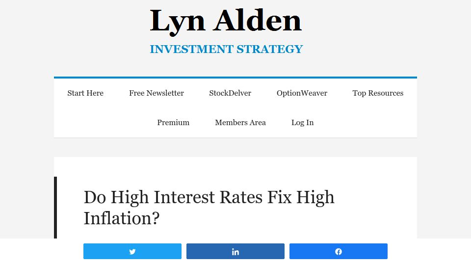 Screenshot of lynalden.com: Do high interest rates fix high inflation?