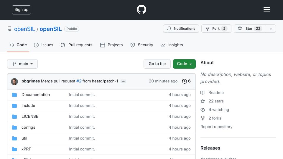 Screenshot of github.com: AMD openSIL open source firmware proof of concept
