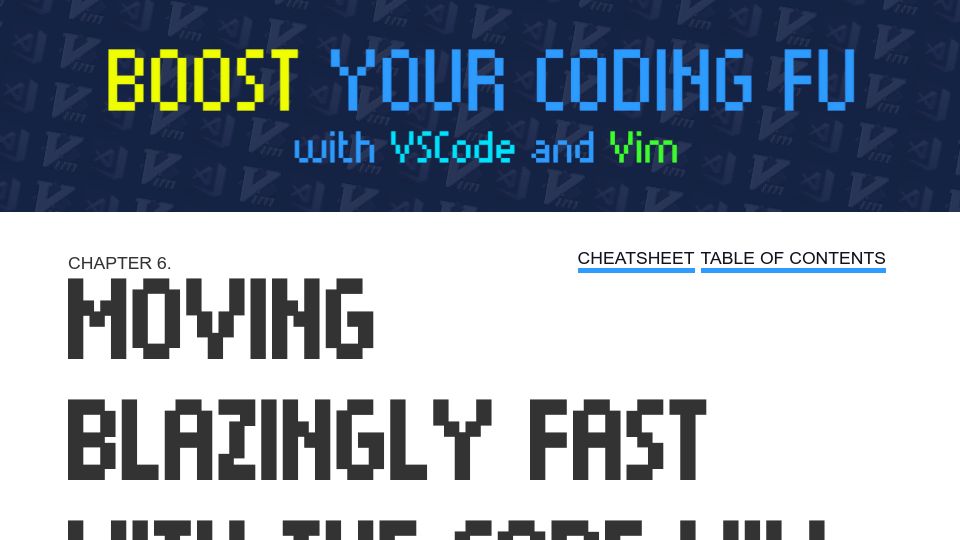 Screenshot of barbarianmeetscoding.com: Moving fast with the core Vim motions