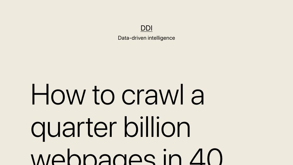 Screenshot of michaelnielsen.org: Crawling a quarter billion webpages in 40 hours (2012)