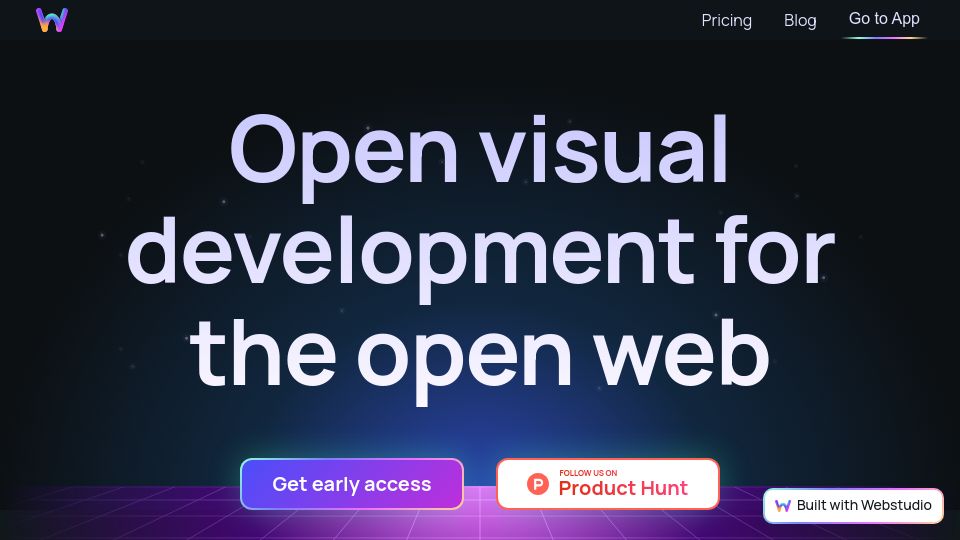 Screenshot of webstudio.is: WebStudio: Open visual development for the open web