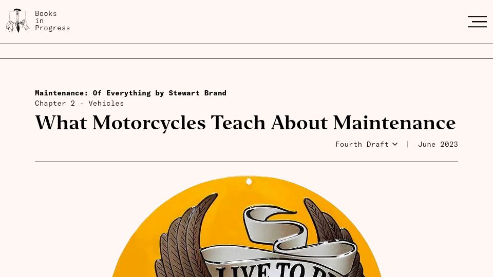 Screenshot of books.worksinprogress.co: What motorcycles teach about maintenance