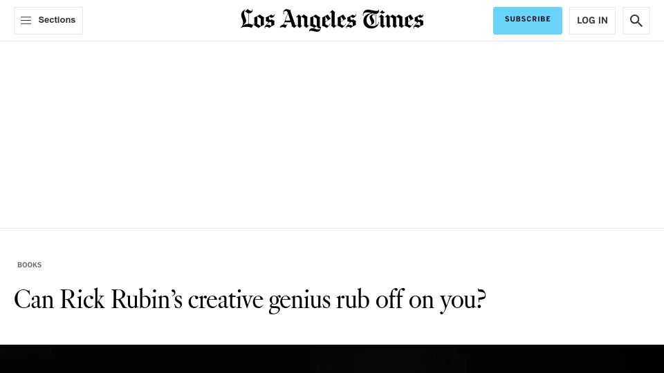 Screenshot of latimes.com: Rick Rubin’s creative genius