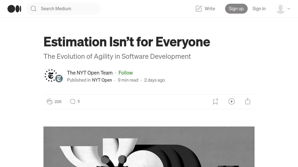 Screenshot of open.nytimes.com: Estimation isn’t for everyone