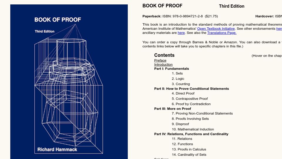 Screenshot of people.vcu.edu: Book of Proof (2018)