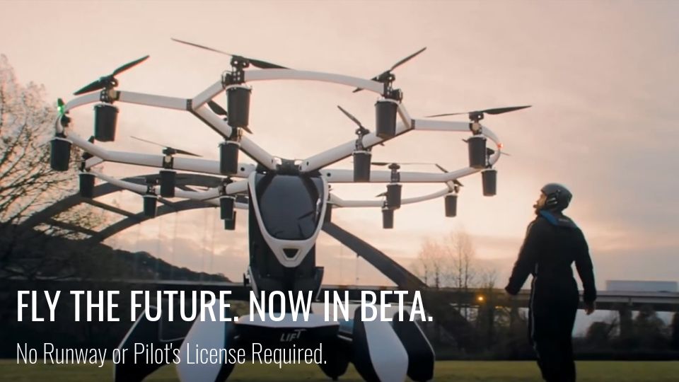 Screenshot of liftaircraft.com: Hexa Lift: Single person drone