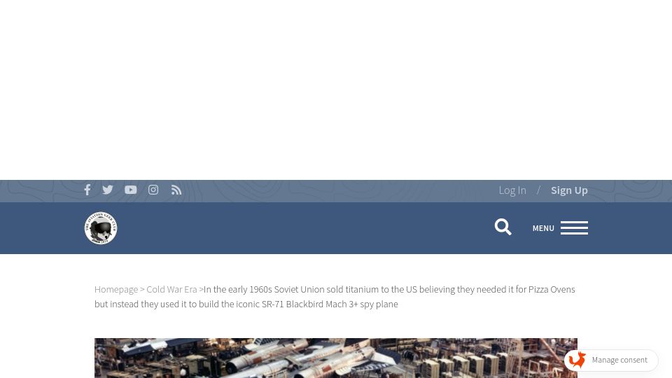 Screenshot of theaviationgeekclub.com: Soviet Union sold titanium to US believing they needed it for pizza ovens