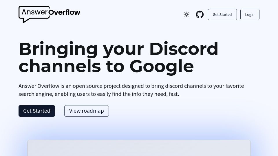 Screenshot of answeroverflow.com: Show HN: Answer Overflow  – Indexing Discord content into the web