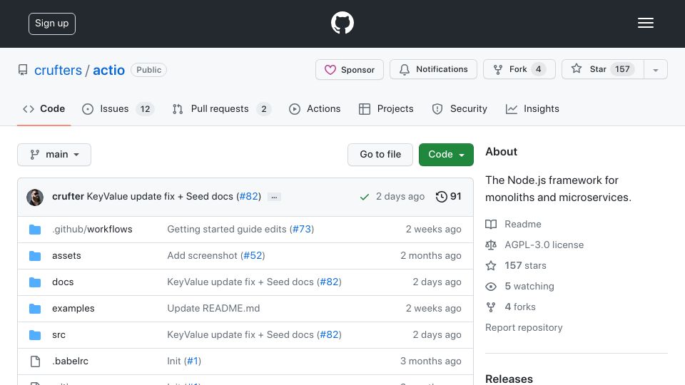 Screenshot of github.com: Make microservices look like monoliths
