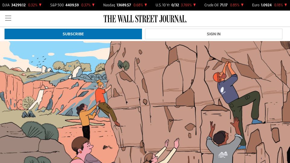 Screenshot of wsj.com: Are you a late bloomer in work or love? Maybe you’re right on time