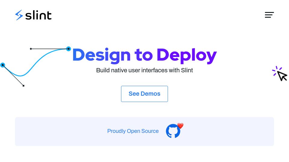 Screenshot of slint.dev: Show HN: Slint – A declarative UI toolkit for embedded and desktop