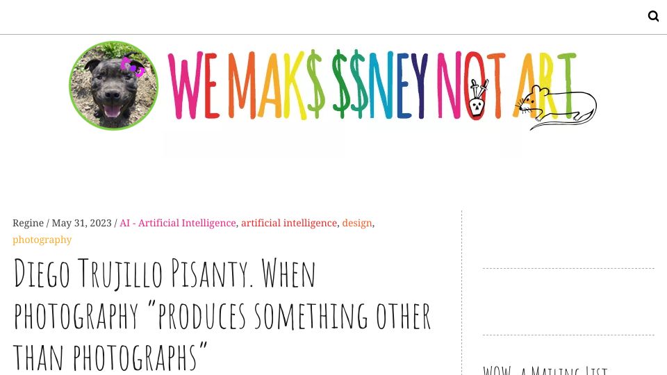 Screenshot of we-make-money-not-art.com: When photography “produces something other than photographs”
