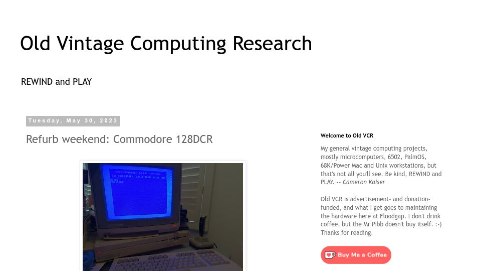 Screenshot of oldvcr.blogspot.com: Refurb weekend: Commodore 128DCR