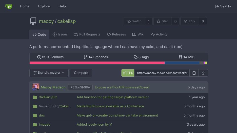 Screenshot of macoy.me: Cakelisp: A performance-oriented Lisp-like language