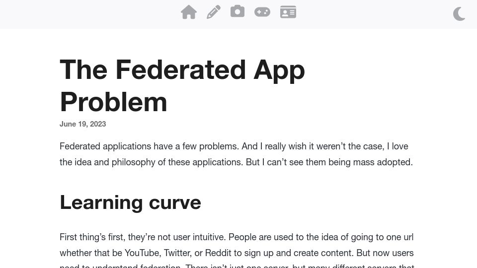 Screenshot of plug-world.com: The Federated App Problem