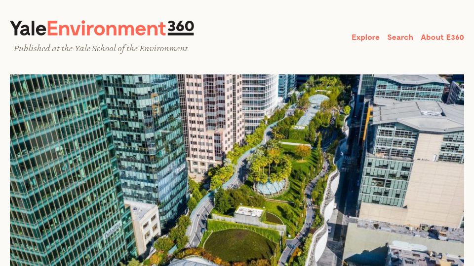 Screenshot of e360.yale.edu: Cities turn to ‘extreme’ water recycling