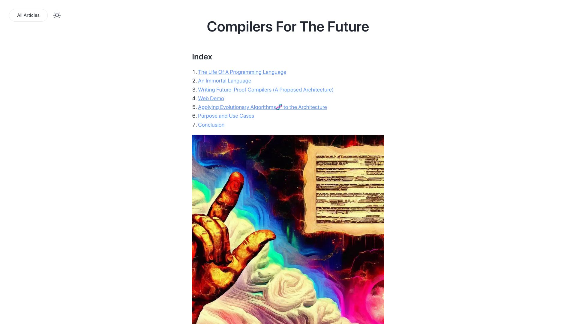 Screenshot of adam-mcdaniel-blog.github.io: Compilers for the Future