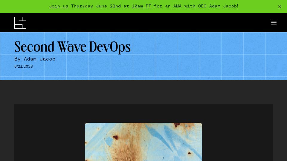 Screenshot of systeminit.com: System Initiative: Second Wave DevOps